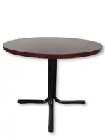 35.5â€ Round Mahogany Laminate Conference Meeting Table