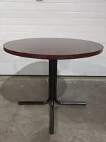 35.5â€ Round Mahogany Laminate Conference Meeting Table