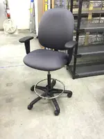 Gray Rolling Adjustable Stool Height Task Chair