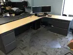 Extra Large L Shaped Maple Colored Desk