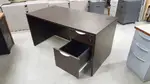 Espresso Dark Walnut Desk with Locking Drawers