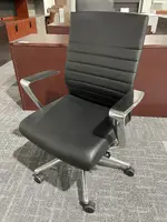 Black Vinyl Conference Room Chair - 2 Available