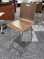 Modern Walnut Bar Height Chairs