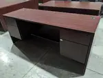 Mahogany Laminate Desk with Drawers â€“ 70.75x23.5