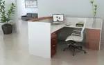 L Shaped Reception Desk with Drawers