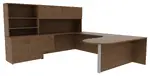 U Shaped Peninsula Desk with Storage