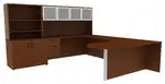 U Shaped Desk with Hutch and Drawers