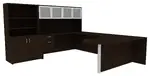 U Shaped Desk with Hutch and Drawers