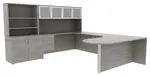 U Shaped Desk with Hutch