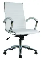 Modern White Mid Back Conference Room Chair with Arms