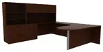 U Shaped Peninsula Desk with Storage