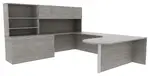 U Shaped Peninsula Desk with Storage