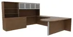 U Shaped Peninsula Desk with Storage