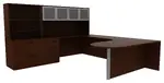 U Shaped Peninsula Desk with Storage