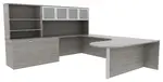 U Shaped Peninsula Desk with Storage