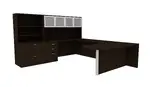 U Shaped Peninsula Desk with Storage