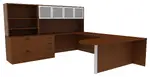 U Shaped Peninsula Desk with Storage