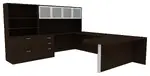 U Shaped Peninsula Desk with Storage