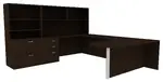 U Shaped Peninsula Desk with Storage