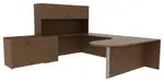 U Shaped Office Desk with Hutch