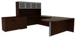 U Shaped Peninsula Desk with Storage