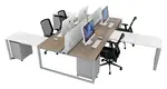 4 Person Workstation with Privacy Panels