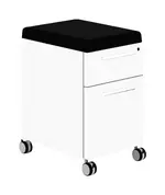 Mobile Pedestal Drawers with Black Fabric Cushion