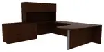 U Shaped Peninsula Desk with Storage