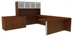U Shaped Peninsula Desk with Storage