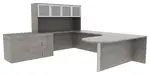 U Shaped Desk with Hutch and Drawers