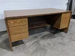 Walnut Laminate Desk with Drawers â€“ 72x36