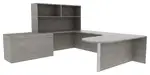 U Shaped Peninsula Desk with Storage