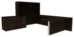 U Shaped Peninsula Desk with Storage