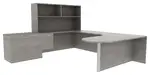 U Shaped Peninsula Desk with Storage