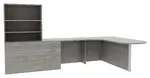 L Shaped Peninsula Desk with Storage