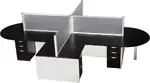 Chassis 4-Person Desk Workstation Pod