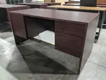 Mahogany Laminate Desk with Drawers - 60x29.75