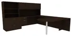 U Shape Peninsula Desk with Storage