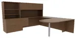 U Shape Peninsula Desk with Storage