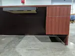 Lacasse Cherry Laminate L-Shaped Desk with Drawers