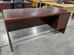 Mahogany Laminate Desk with Drawers â€“ 65x29.25