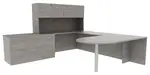 U Shaped Desk with Hutch and Drawers