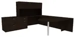 U Shaped Desk with Hutch and Drawers