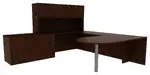 U Shaped Desk with Hutch and Drawers