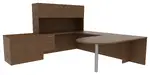 U Shaped Peninsula Desk with Storage