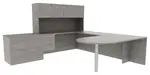 U Shaped Peninsula Desk with Storage