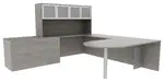 U Shaped Peninsula Desk with Storage