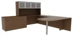 U Shaped Peninsula Desk with Storage