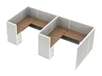 2 Person Cubicle with Drawers and Power