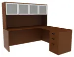 L Shaped Office Desk with Hutch